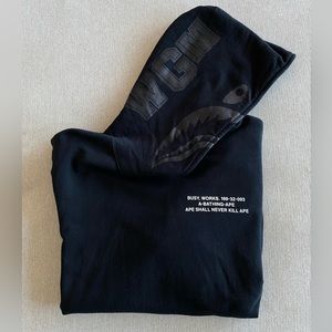 BAPE Shark Wide Pullover Hoodie - Black (X-Large)